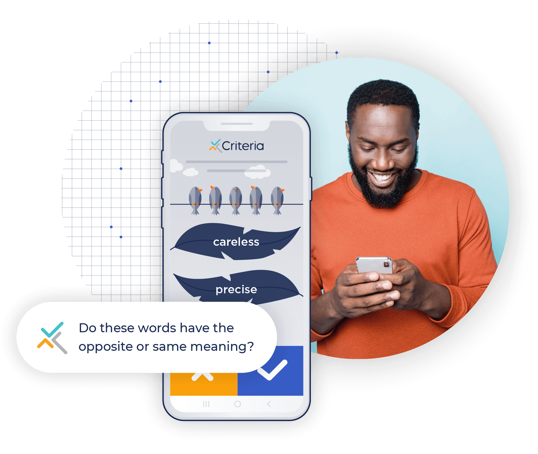 candidate taking test on phone