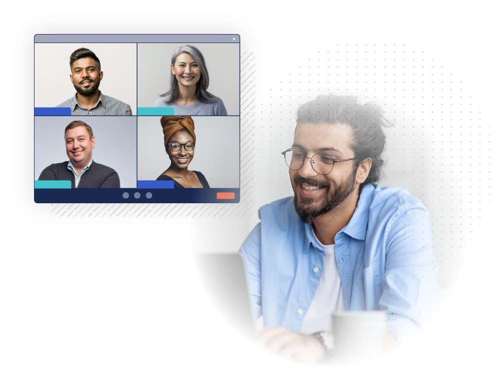 video conference call with diverse team