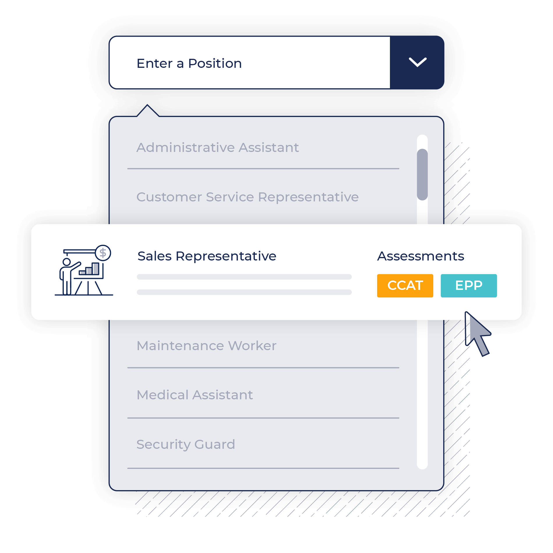Choose assessments for over 1,100 job types