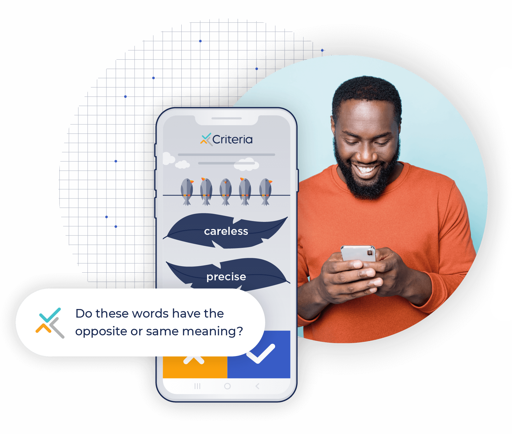 candidate taking game-based test on phone
