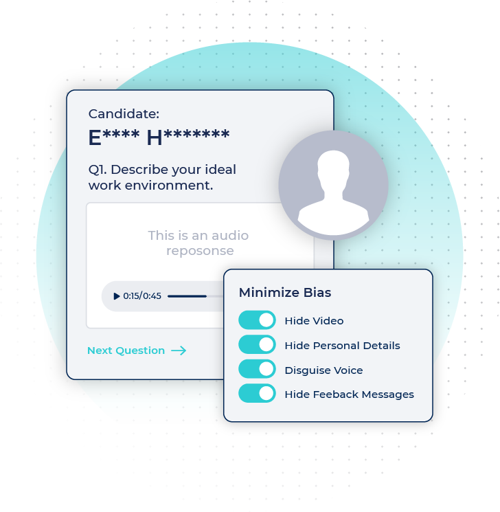 video interview with candidate information hidden