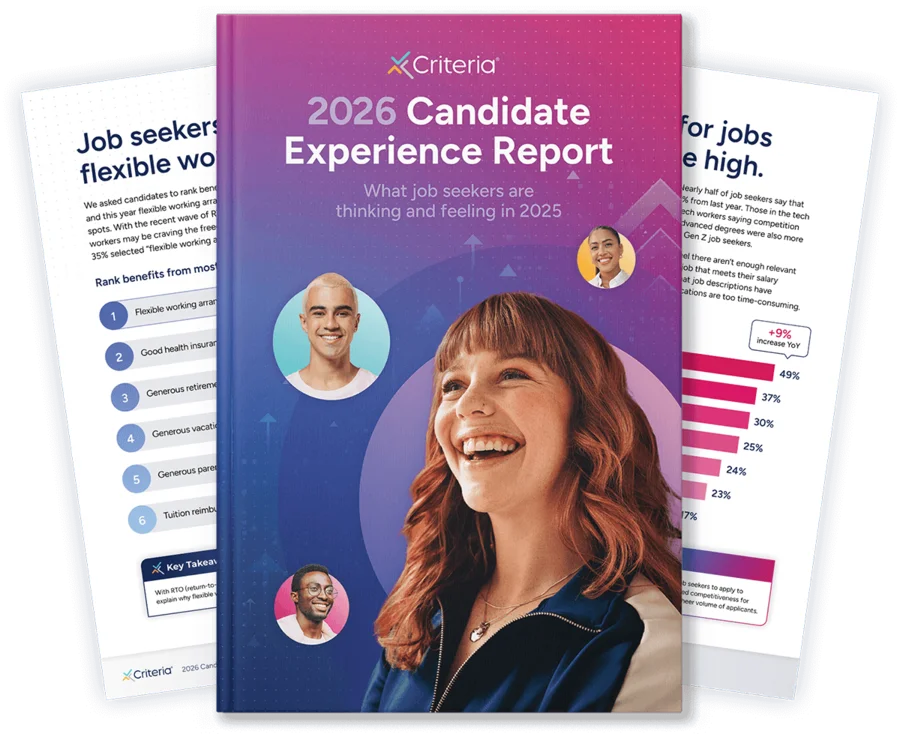 Criteria candidate experience report book with two spreads