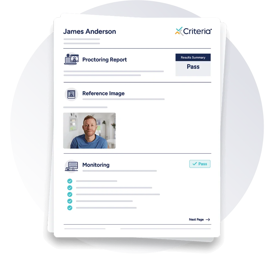 criteria proctoring reporting