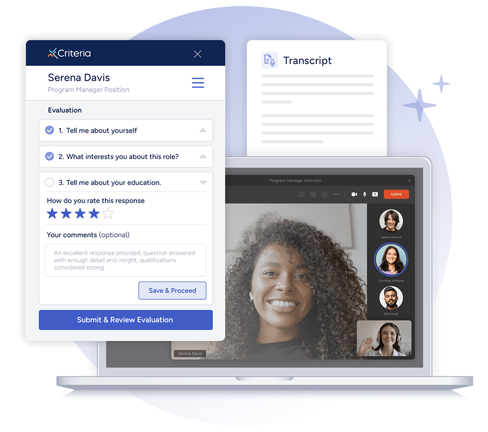 criteria real time video interviewing