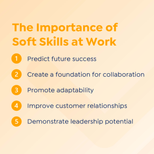 List of 5 reasons why Soft Skills are important in the workplace