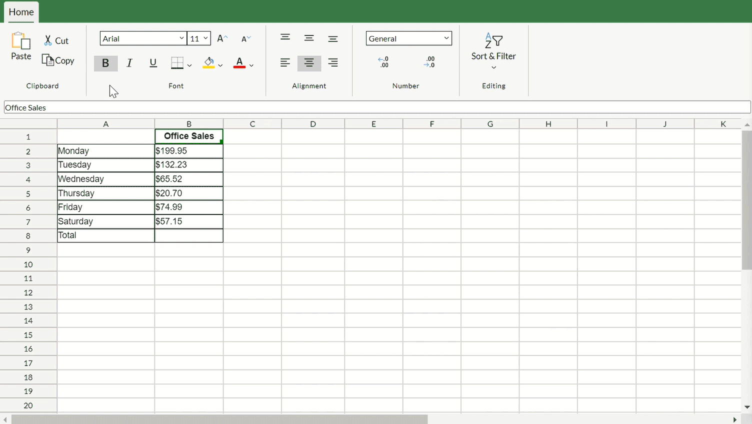 office Excel 365 simulation example