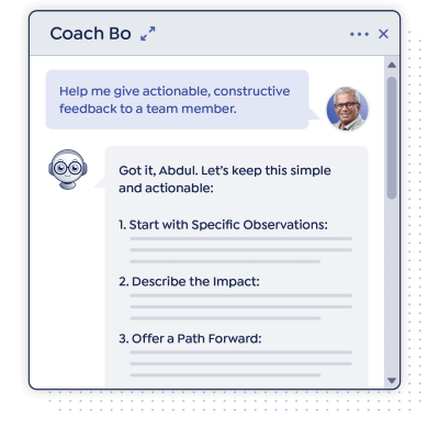 Open chat window with Coach Bo chatting about how a person can improve their emotional intelligence