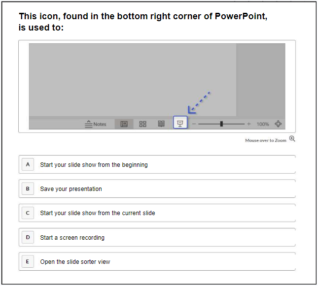 Sample PowerPoint 365 Skills Test Question