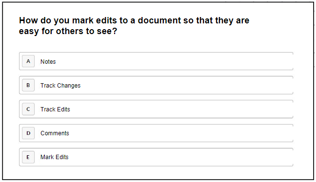 Sample Word 365 Skills Test Question