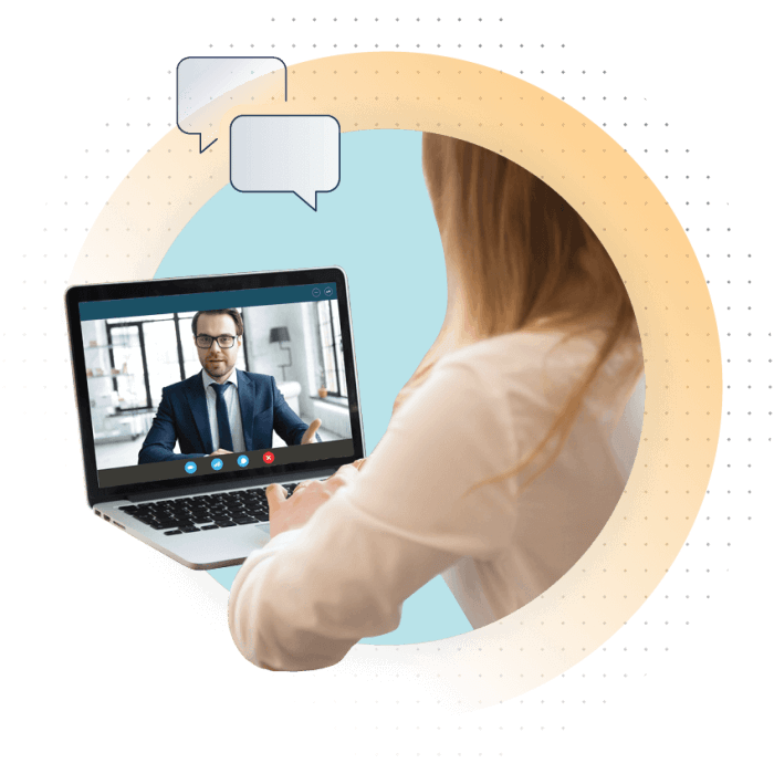 people on computer video call
