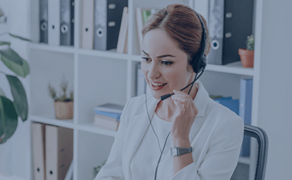 woman with headset