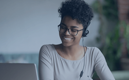 woman with headset