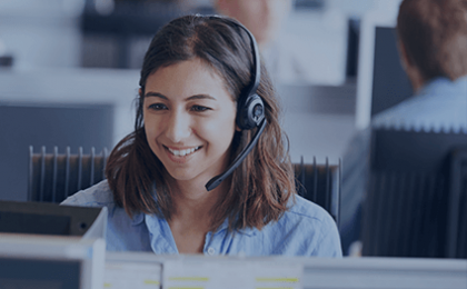 woman with headset