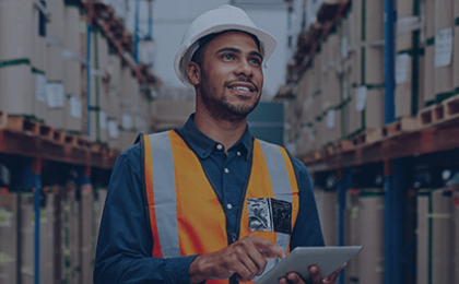 man in hard hat smiling