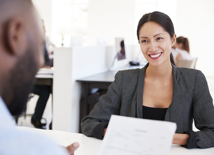 woman in interview