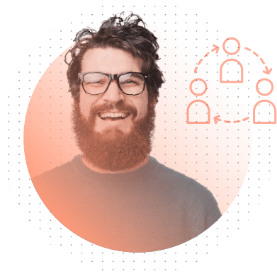 man with turnover icon