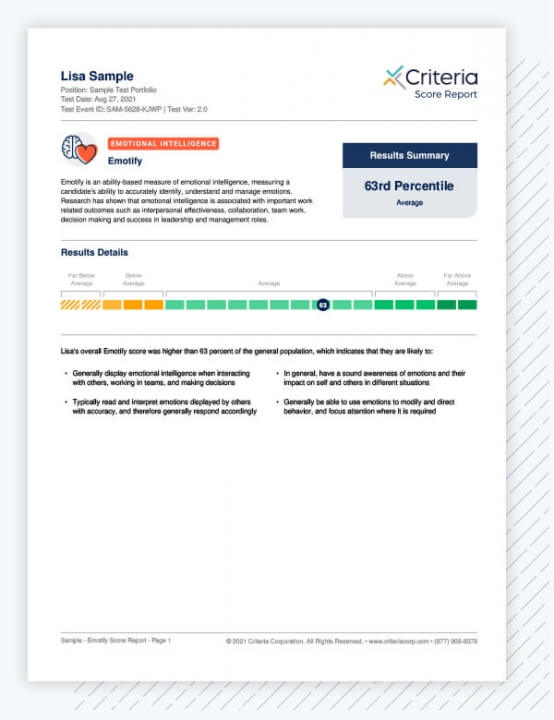 Emotify score report