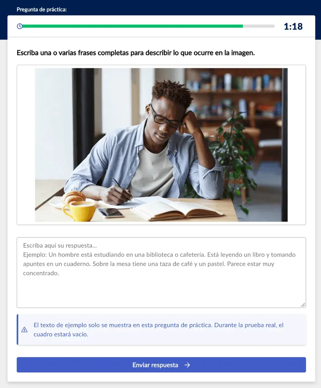 spanish language proficiency test - sample writing item